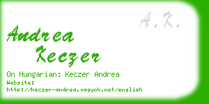 andrea keczer business card